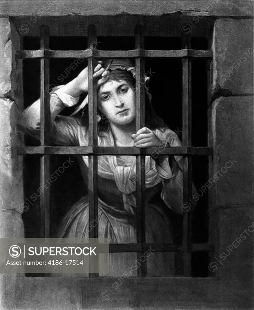 1700S Charlotte Corday At Prison Bars Assassinated Jean Paul Marat In 1793