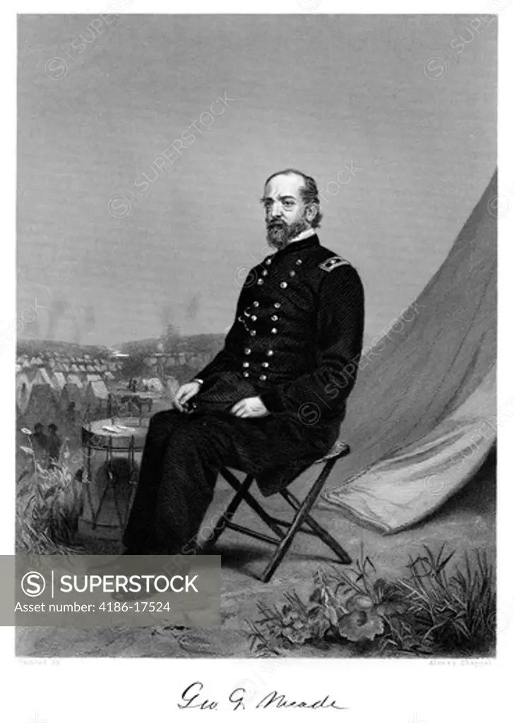 1800S 1860S Portrait Of George G Meade General Of Union Army Of The Potomac Defeated Robert E Lee At Gettysburg
