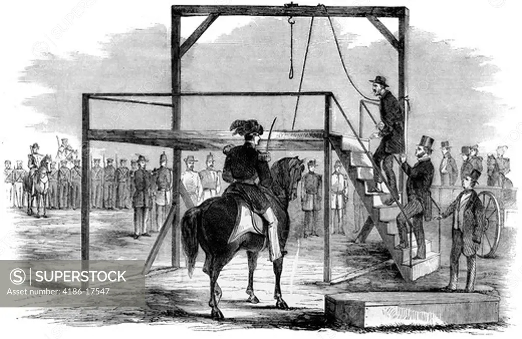 1800S 1850S December 1859 John Brown Ascending The Scaffold To Be Hanged From Harper'S Weekly
