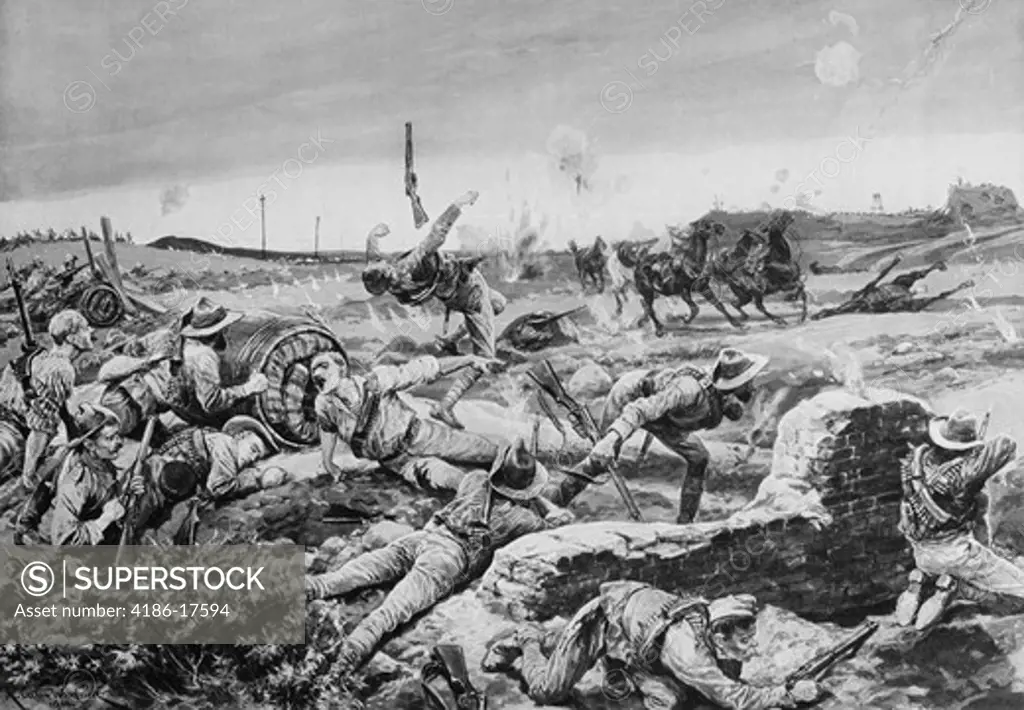 Illustration Second Boer War Mafeking 1899-1900 British Fighting Against South African Boers Commandant Eloff Taken Prisoner By Mafeking Garrison