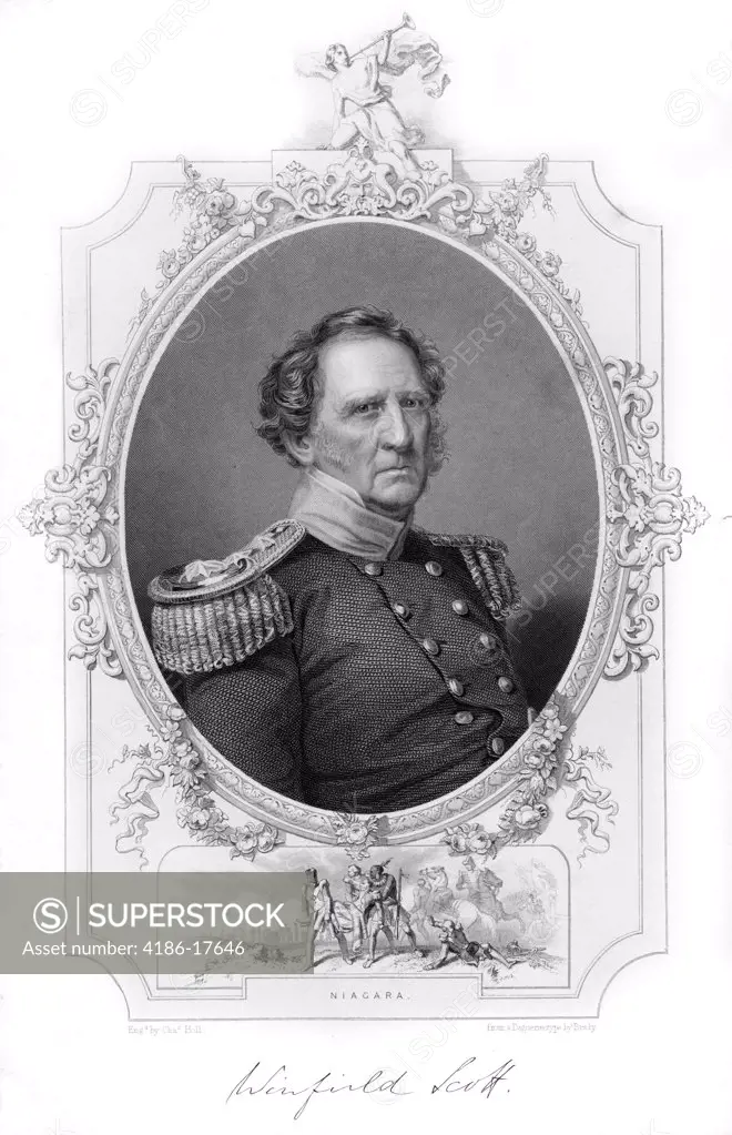 1800S Portrait Winfield Scott Late In Life Was Most Able Commander War Of 1812 Seminole Black Hawk And Mexican American Wars Consulted Often With Lincoln