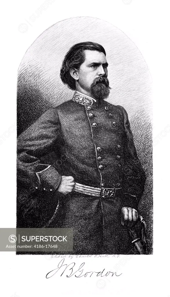 1800S 1860S Portrait John B Gordon Csa Confederate General During American Civil War
