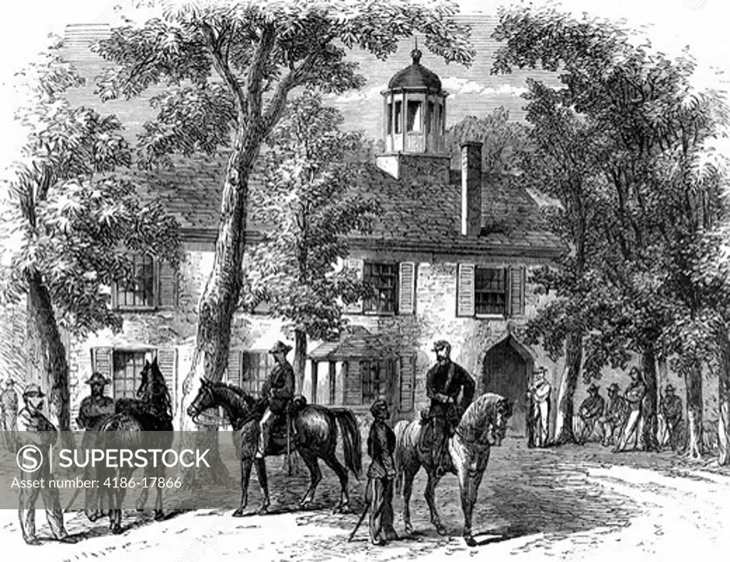 1800s 1860s FAIRFAX COURTHOUSE VIRGINIA HEADQUARTERS OF GENERAL BEAUREGARD IN 1861