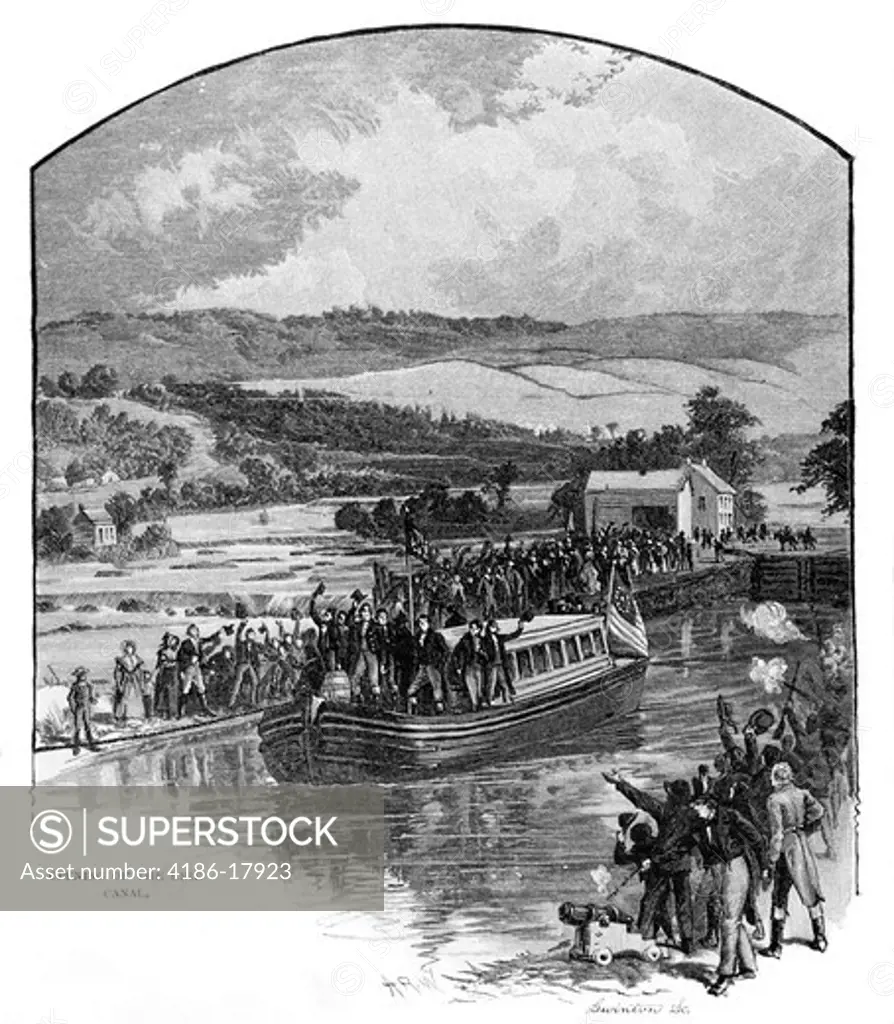 1800s OPENING OF THE ERIE CANAL 1825 NEW YORK