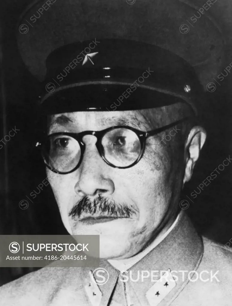 1940s GENERAL HIDEKI TOJO IN UNIFORM CHOSEN PRIME MINISTER TO LEAD JAPAN 1941-1944 HANGED AS WORLD WAR II WAR CRIMINAL