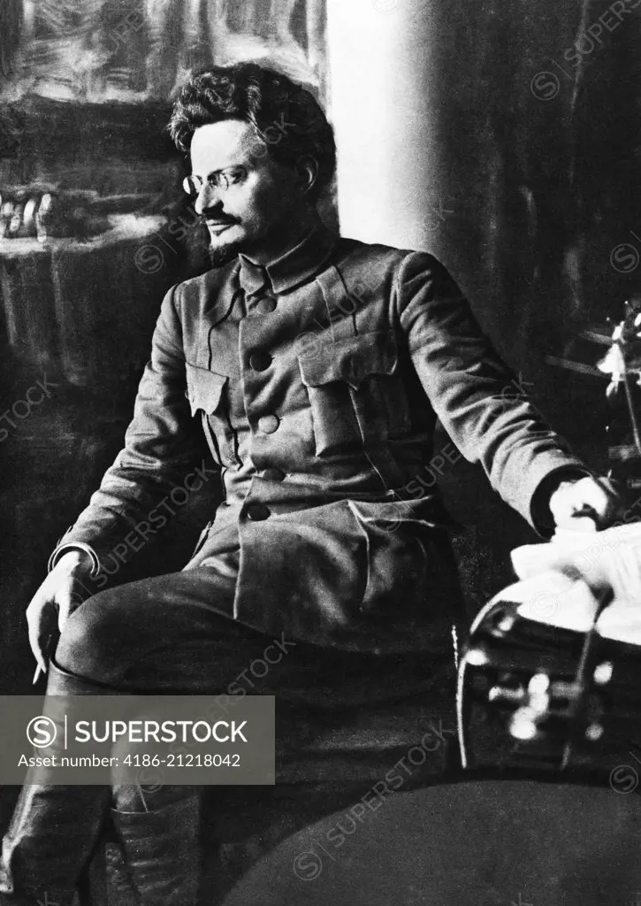 1910s 1918 LEON TROTSKY AS COMMISSAR OF ARMY AND NAVY HEAD OF RED ARMY BOLSHEVIK RUSSIA