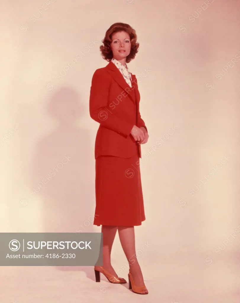1970S Business Woman In Red Suit
