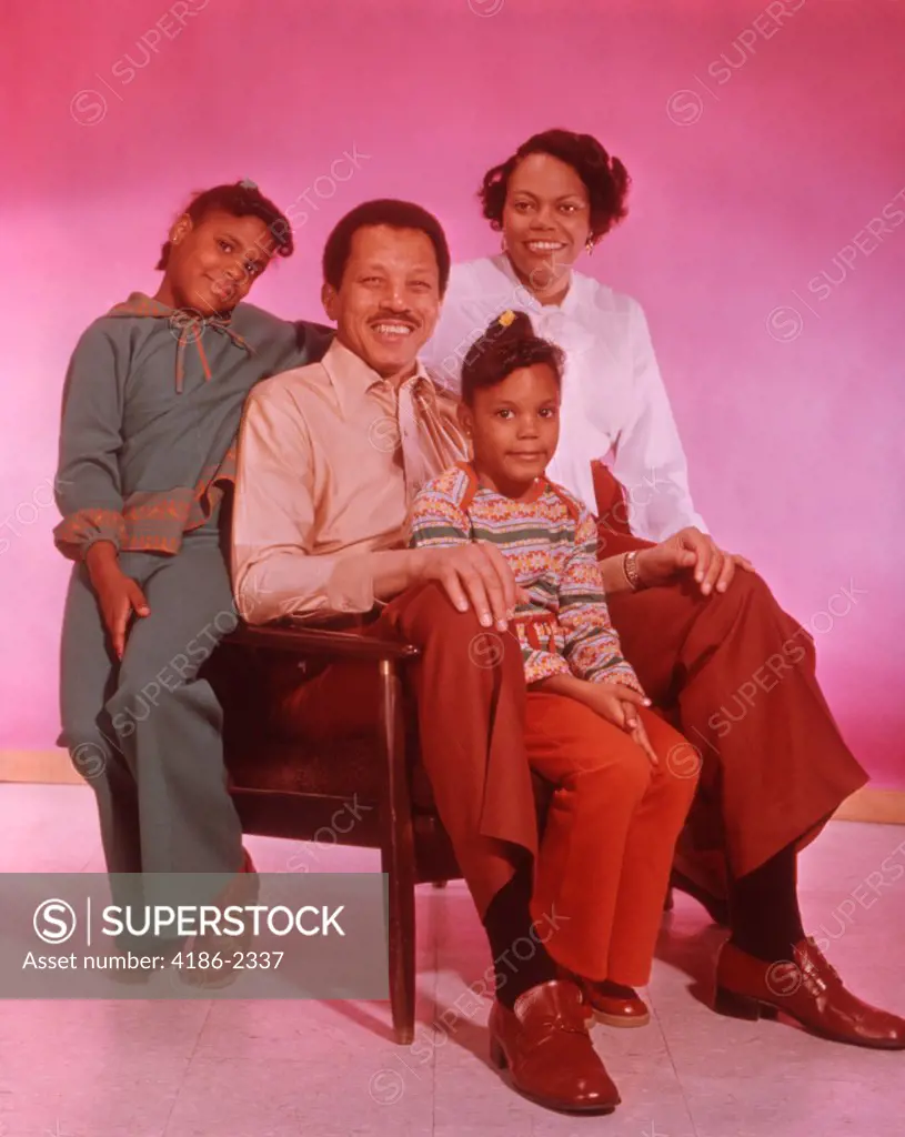1970S Portrait Happy African American Family