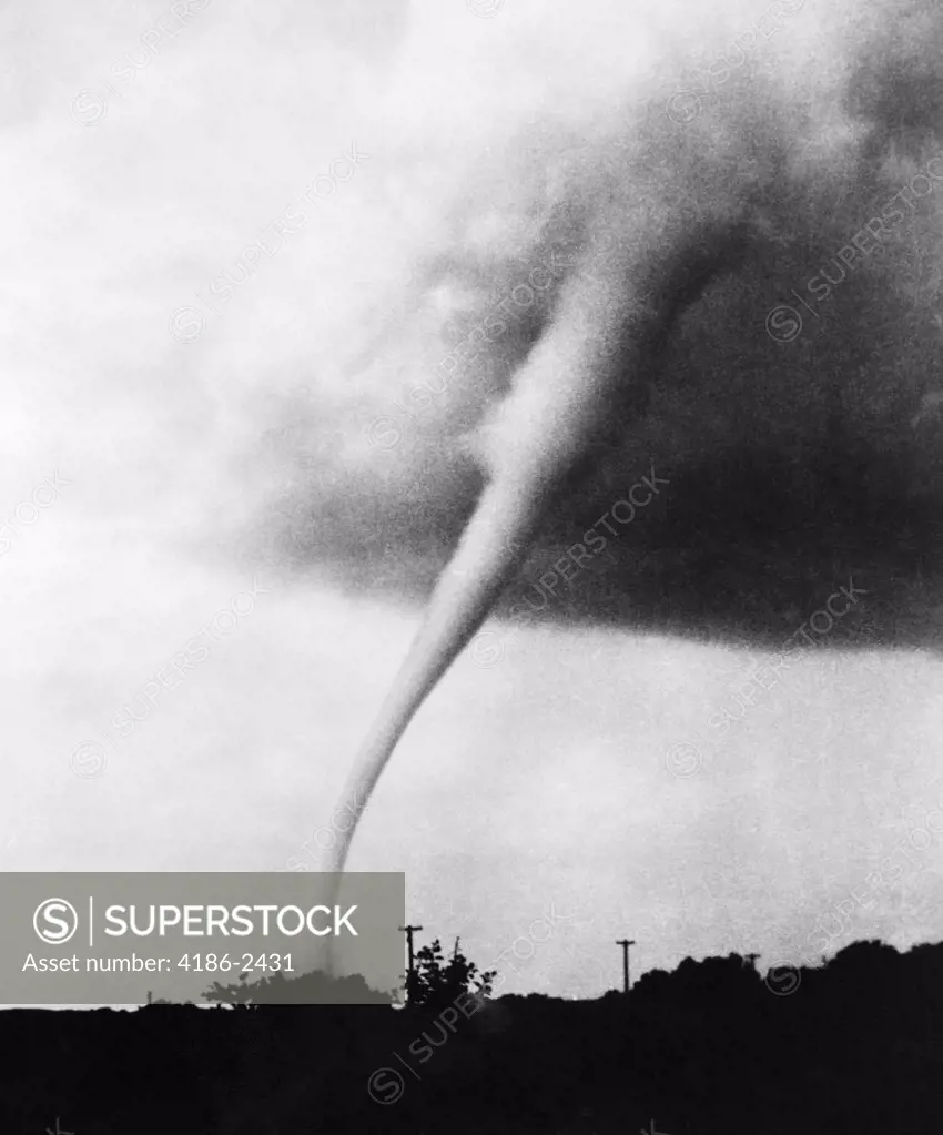 1960S Ominous Twister Tornado Storm Funnel Spout