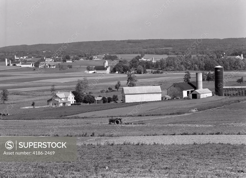 1960S Farm Vista Lancaster County Pa Tractor In Field