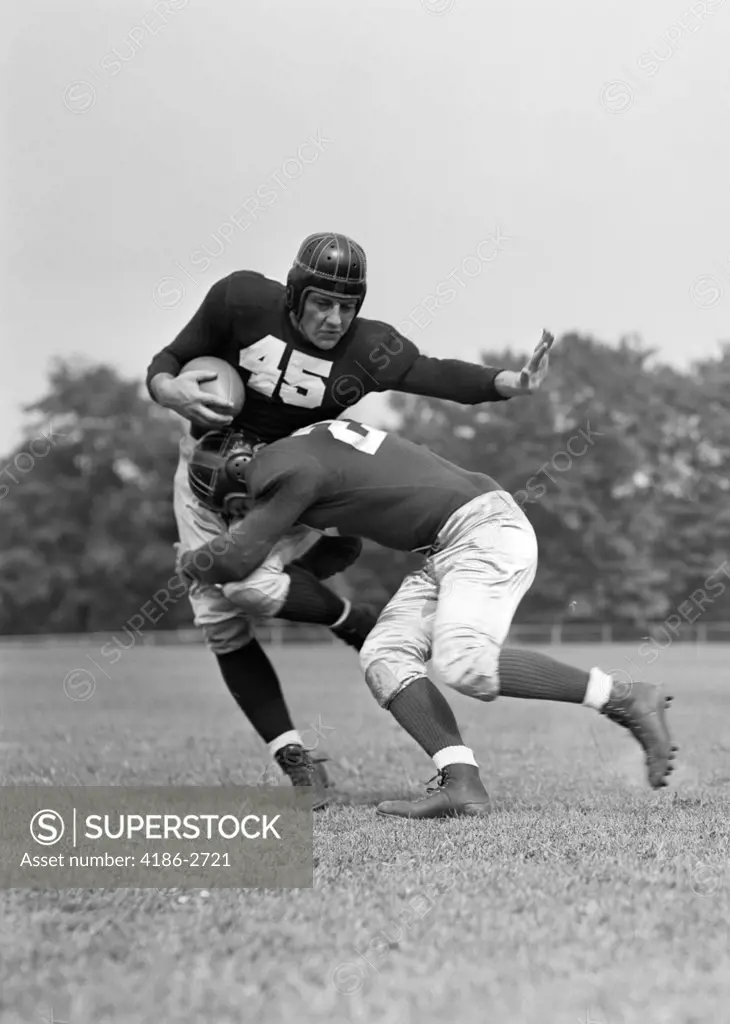 1940S Football Player Being Tackled