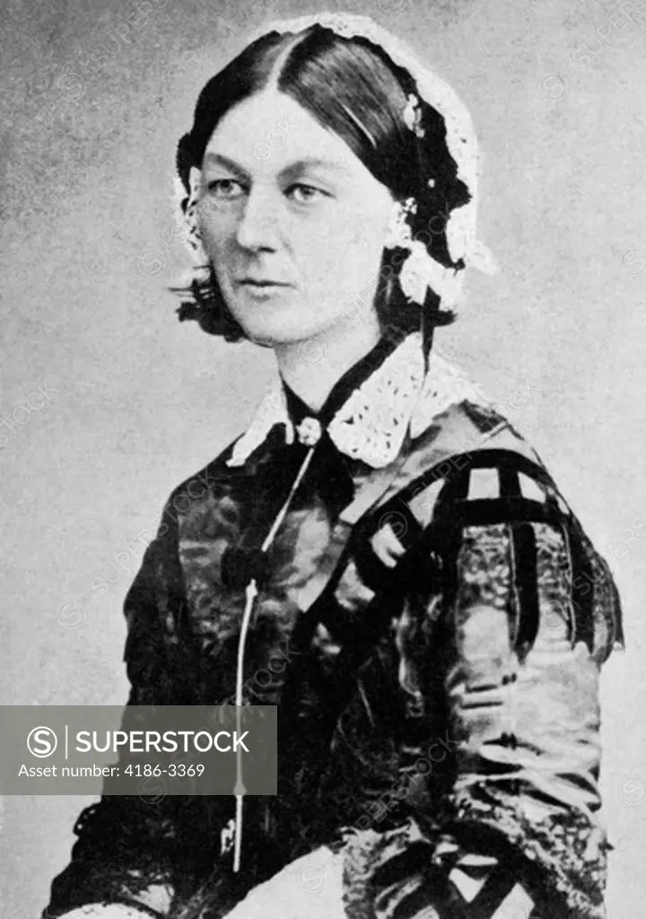 Portrait Of Florence Nightingale English Nurse In The Crimean War Founder Of Modern Nursing 1820-1910 Crimea Healer Medical