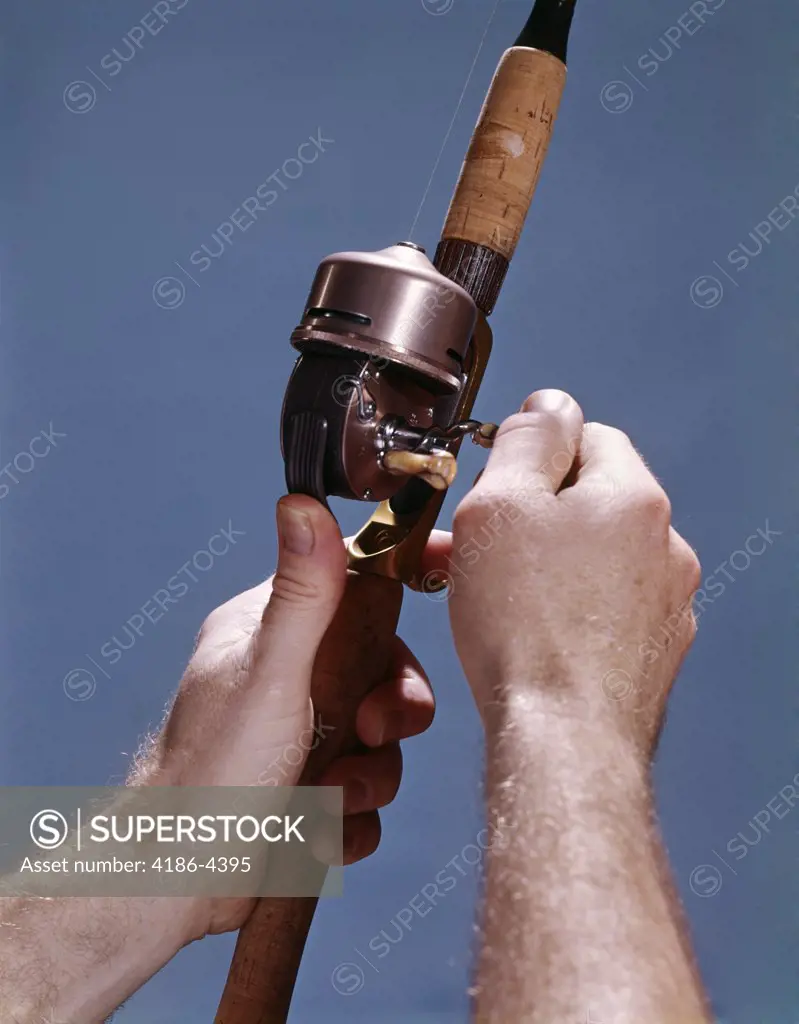 1960S Fishing Fisherman Pole Rod Reel Hands
