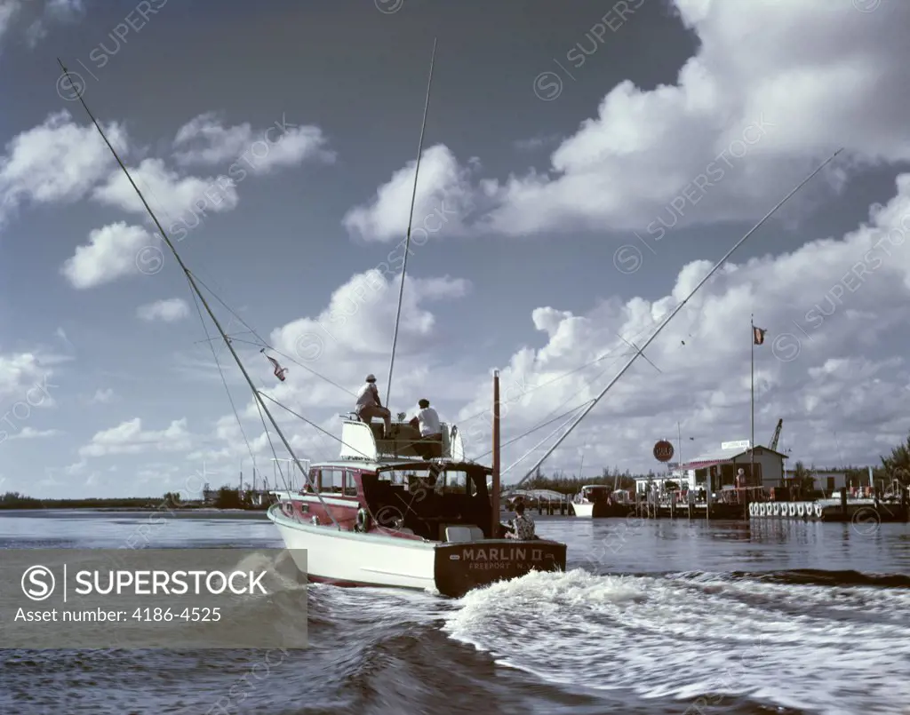 1950S Deep Sea Fishing Boat Marlin Ii Underway From Harbor Ft. Lauderdale Florida