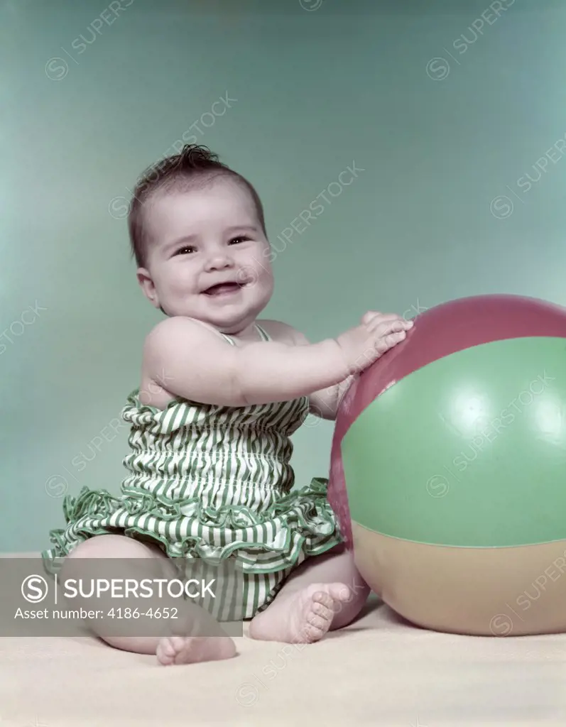 1960S Baby Beach Ball Bathing Suit