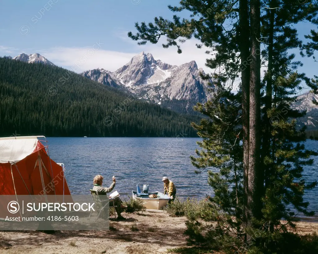 1970S Couple Camping Stanley Lake, Id