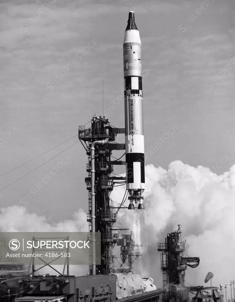 1960S U.S. Giii Missile Taking Off From Launch Pad