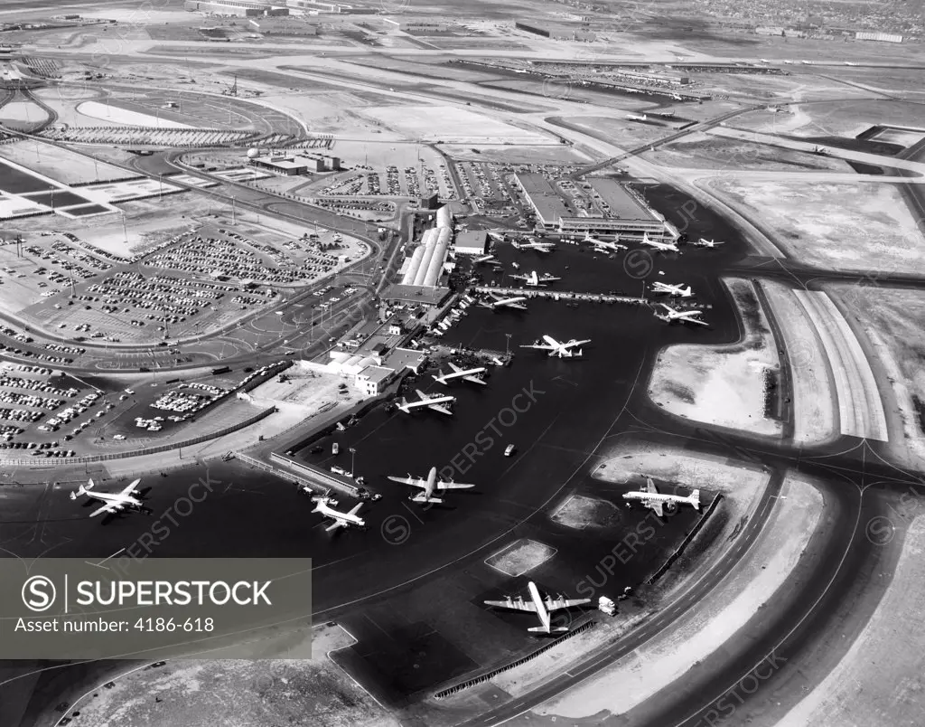1950S Aerial Of Idlewild Airport Now John F. Kennedy Airport New York Terminal Building