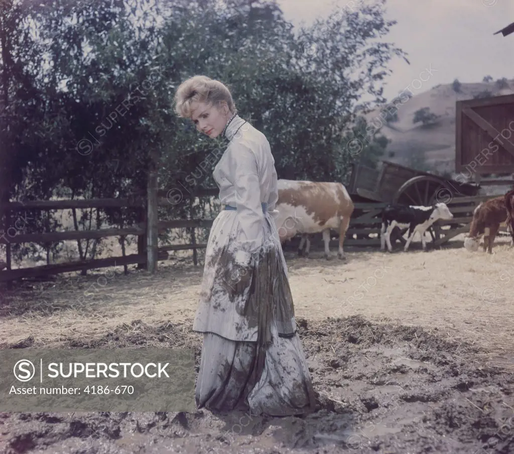 1960S 1961 The Second Time Around Star Debbie Reynolds Standing In Mud