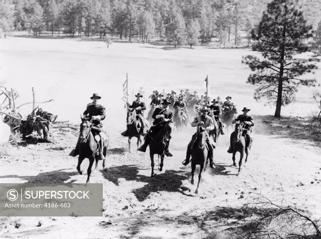 1880S United States Army Cavalry Troop Riding To The Rescue
