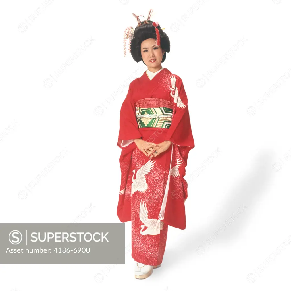 Woman Dressed In Japanese Kimono