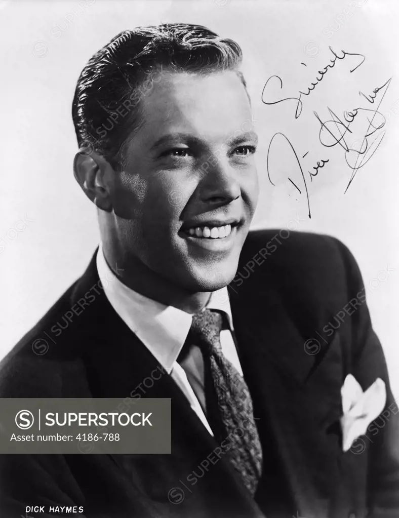 Dick Haymes Autographed Portrait Big Band Singer 1930S 1940S