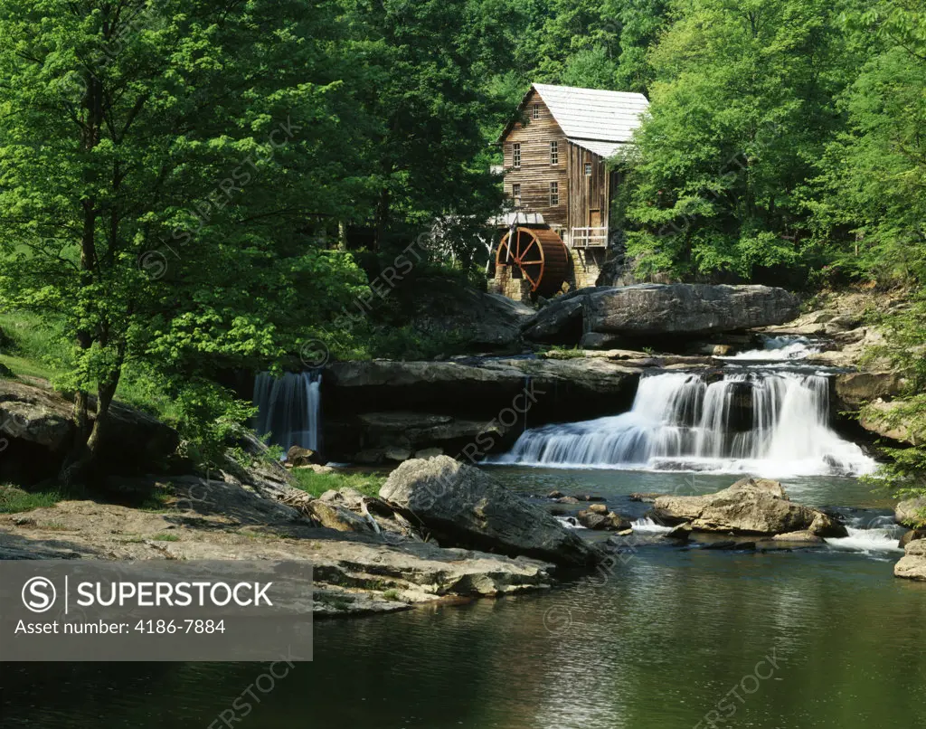Summer Landscape Glade Creek Mill Babcock State Park West Virginia