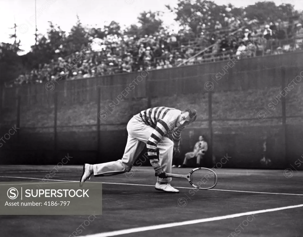 1920S Champion Tennis Player Bill Tilden In Action On The Court