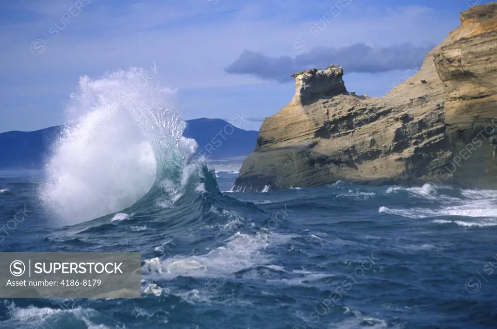 Wave Crashing Near Rock Cafe Kiwanda, Pacific City Oregon