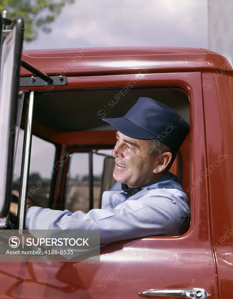 1950S 1960S Man Delivery Truck Driver