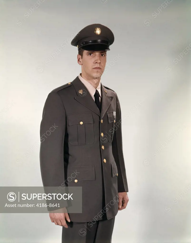 1960S Young Man In Army National Guard Dress Uniform Soldier Soldiers Vintage Portrait Retro Vintage