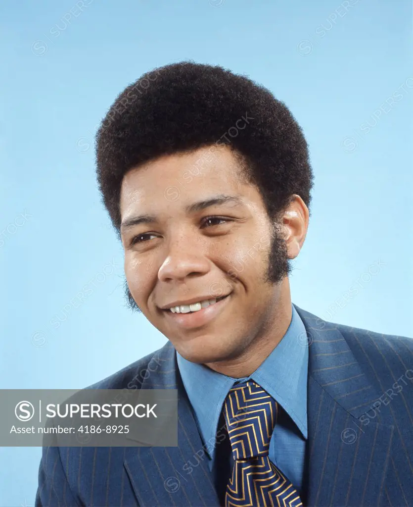 1970S Smiling African American Man Businessman With Long Sideburns
