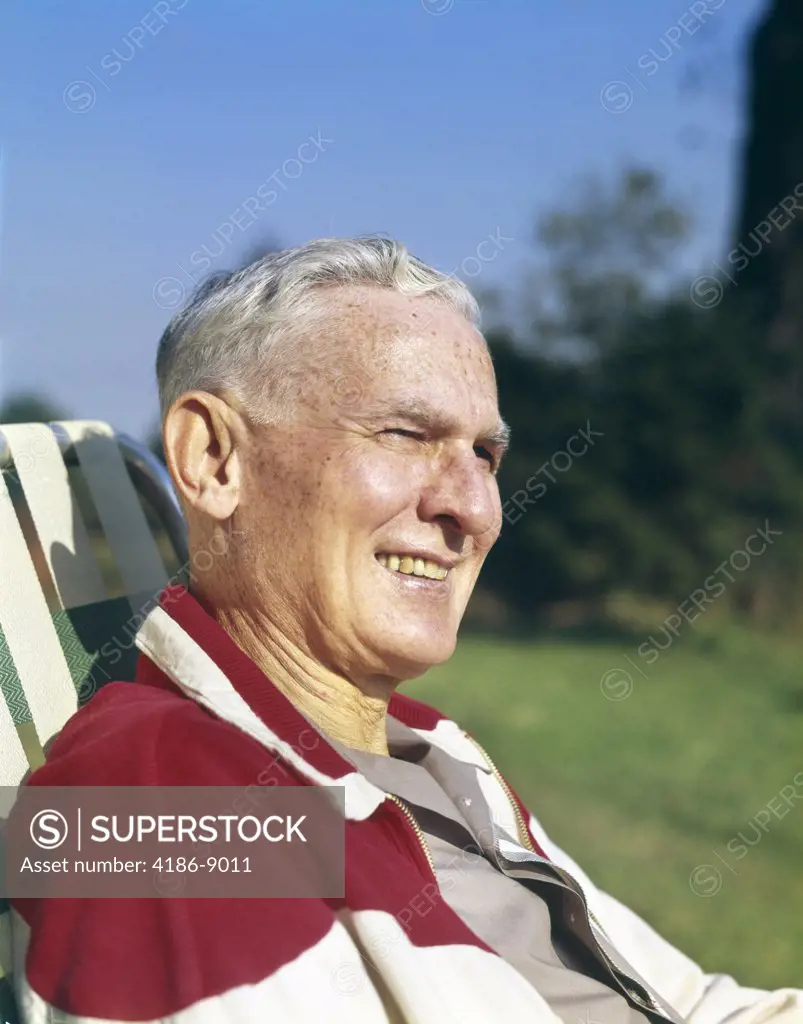 1960S Portrait Smiling Senior Elderly Man Outdoor