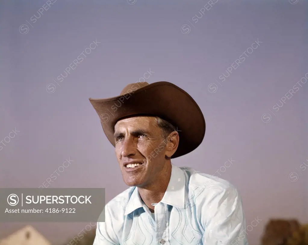 1970S Portrait Man Cowboy Hat