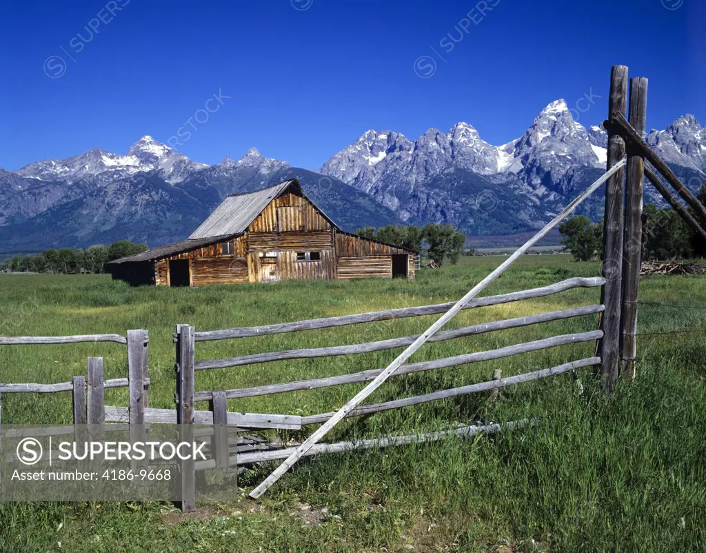 Grand Teton National Park, Wy Old Barn And Fence