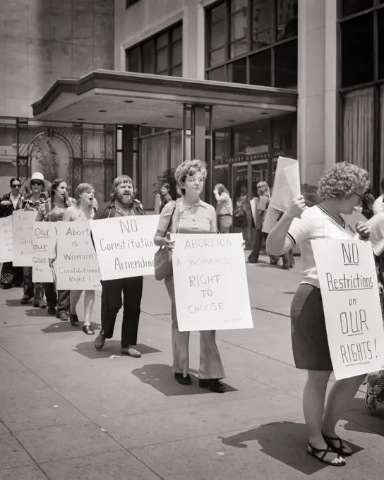 1970s PRO-ABORTION WOMENS RIGHT TO CHOOSE DEMONSTRATION IN NEW YORK CITY USA