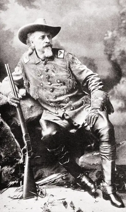 1900s CIRCA 1903 WILLIAM FREDERICK CODY AKABUFFALO BILL WAS AN AMERICAN SOLDIER BISON HUNTER & SHOWMAN LEGEND OF AMERICAN WEST