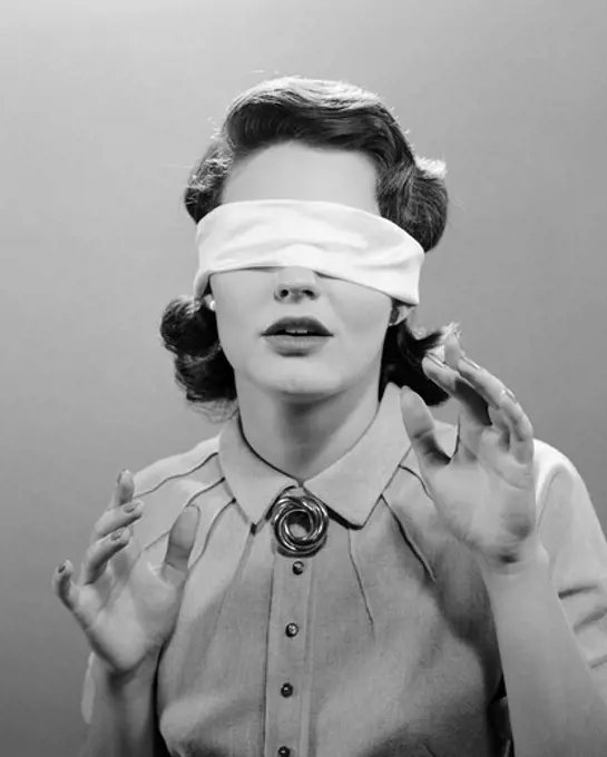 1950S Woman Blindfolded