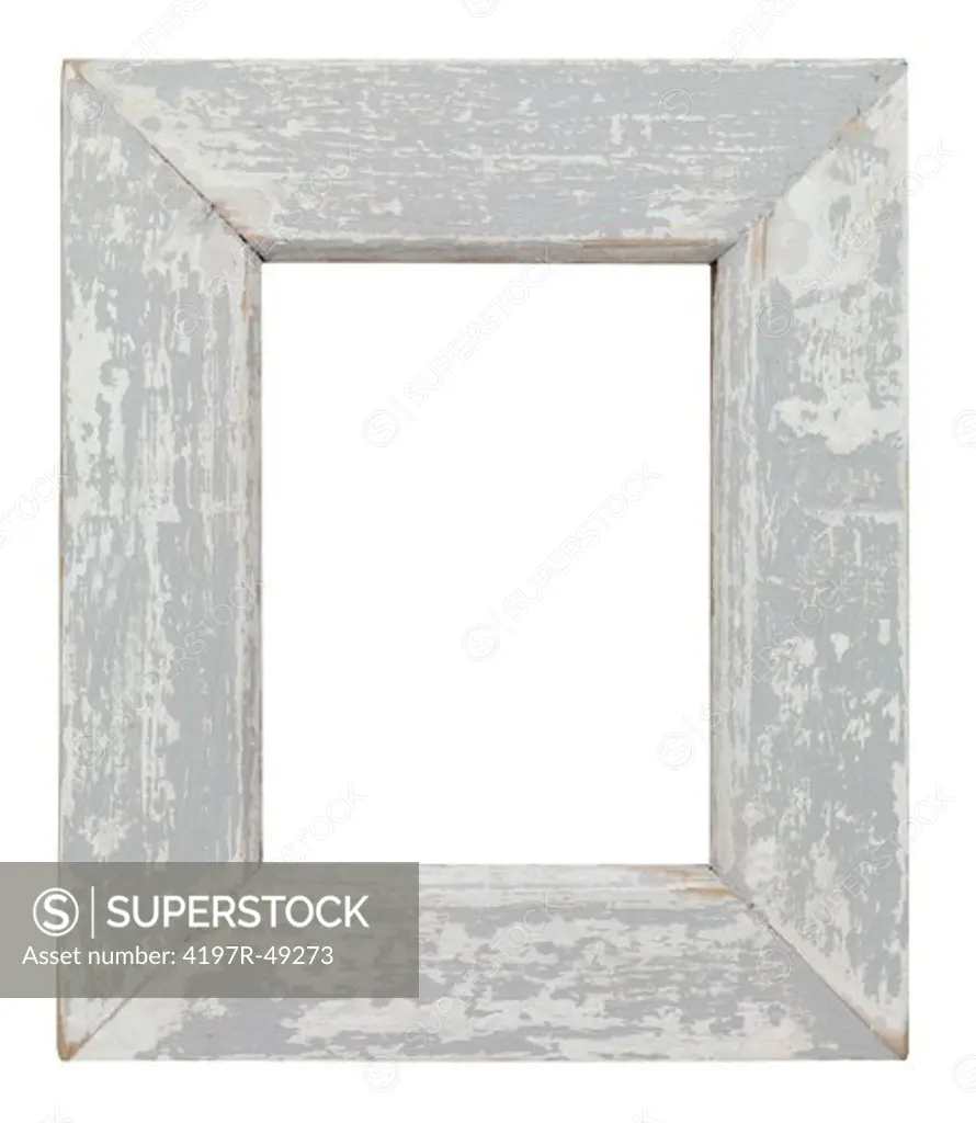 Isolated shot of an old wooden picture frame