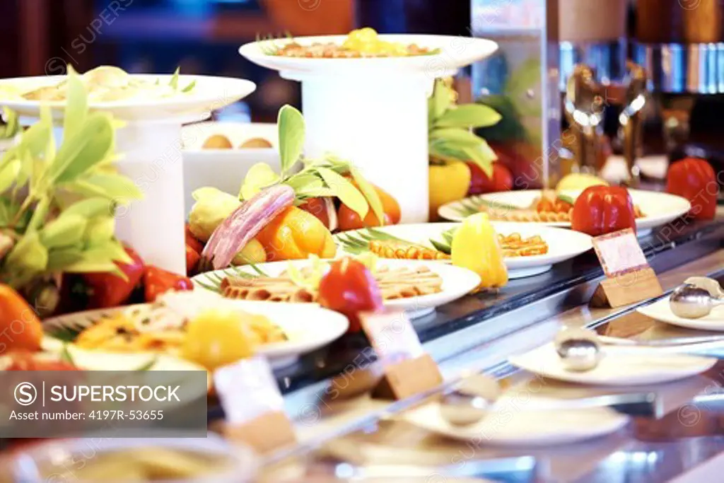 Image of catering buffet food with fresh fruits