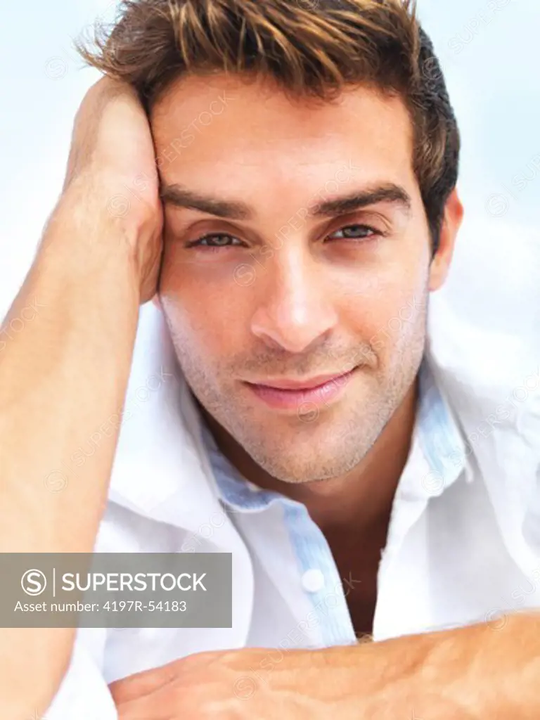 Closeup portrait of a handsome man feeling relaxed