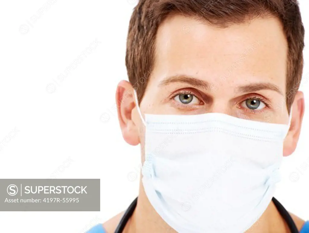 Portrait of a young surgeon wearing a surgical mask