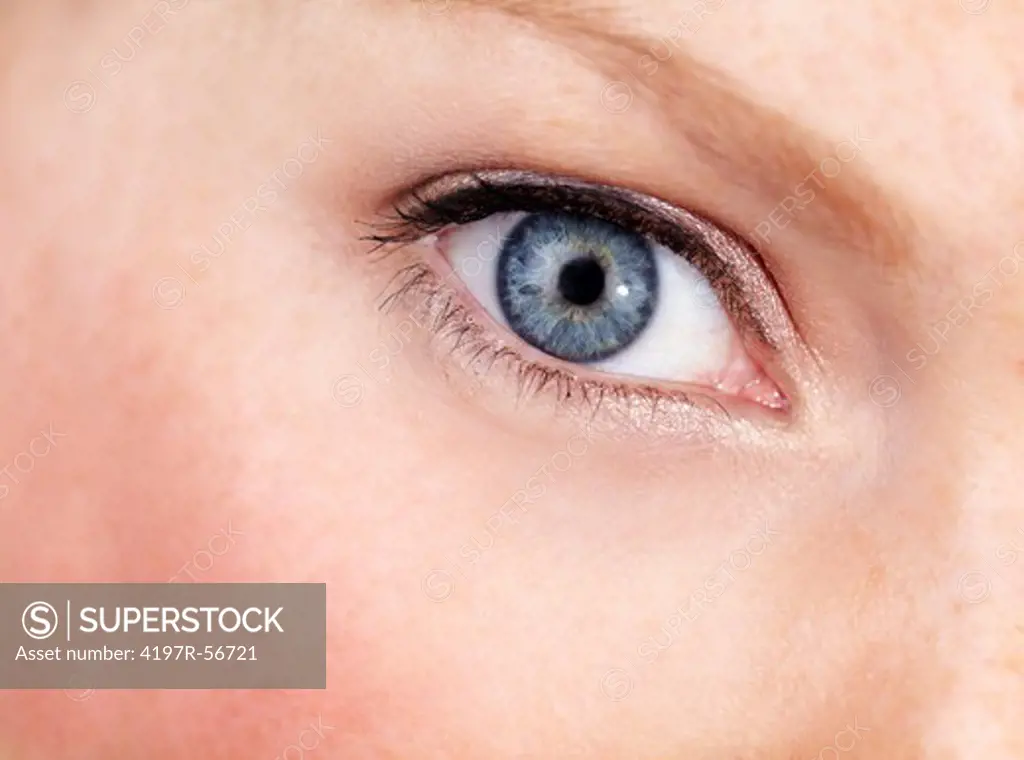Closeup of an attractive young woman's right eye