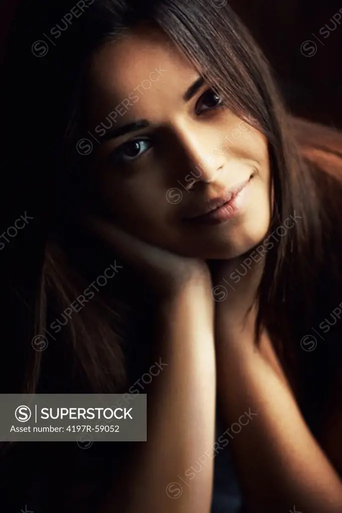 Gorgeous latina woman gazing candidly at the camera
