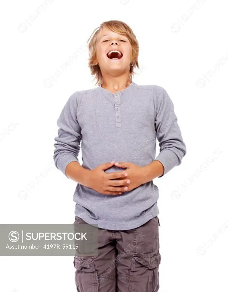 Portrait of a young boy enjoying a laugh