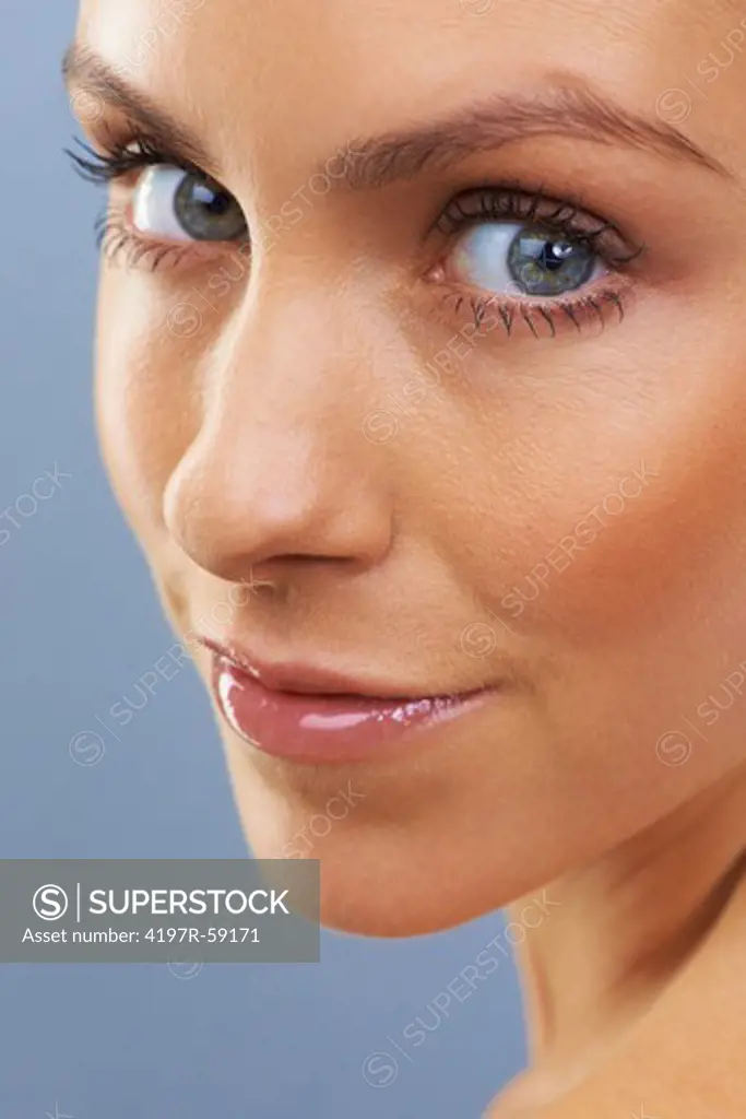 Closeup of a gorgeous young woman with flawless skin