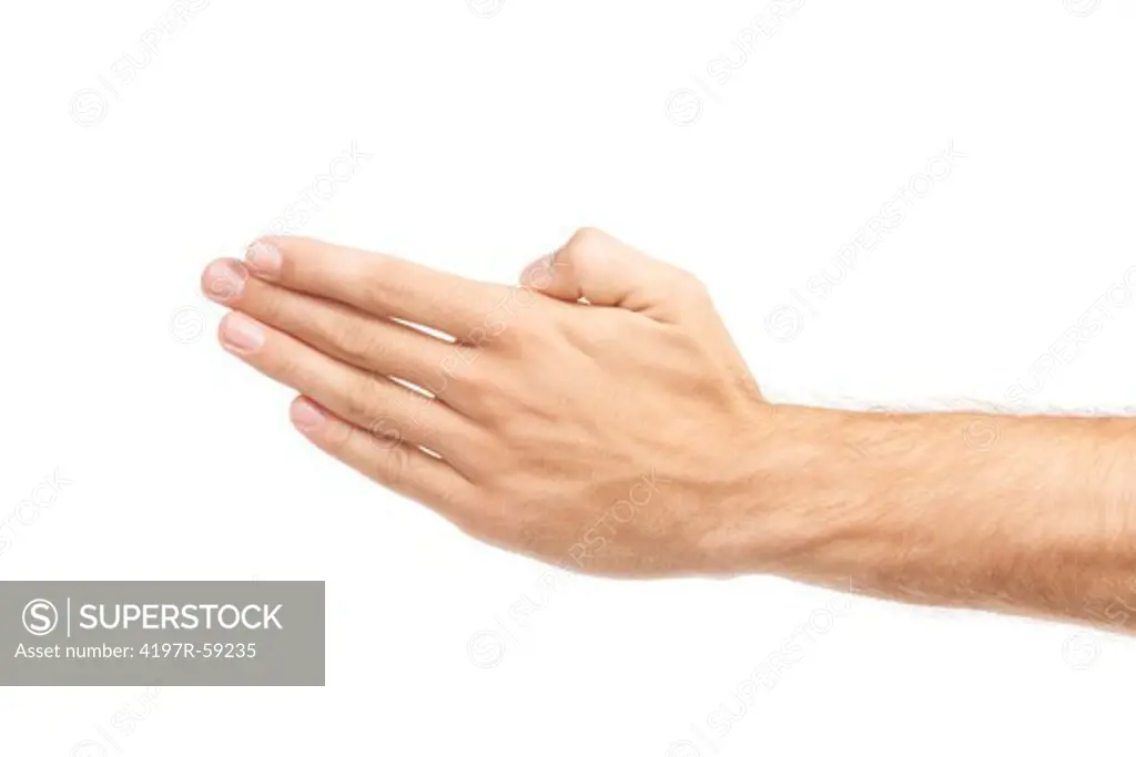 An isolated hand with fingers together