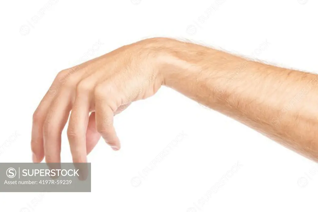 An isolated hand with limp wrist making a very feminine gesture