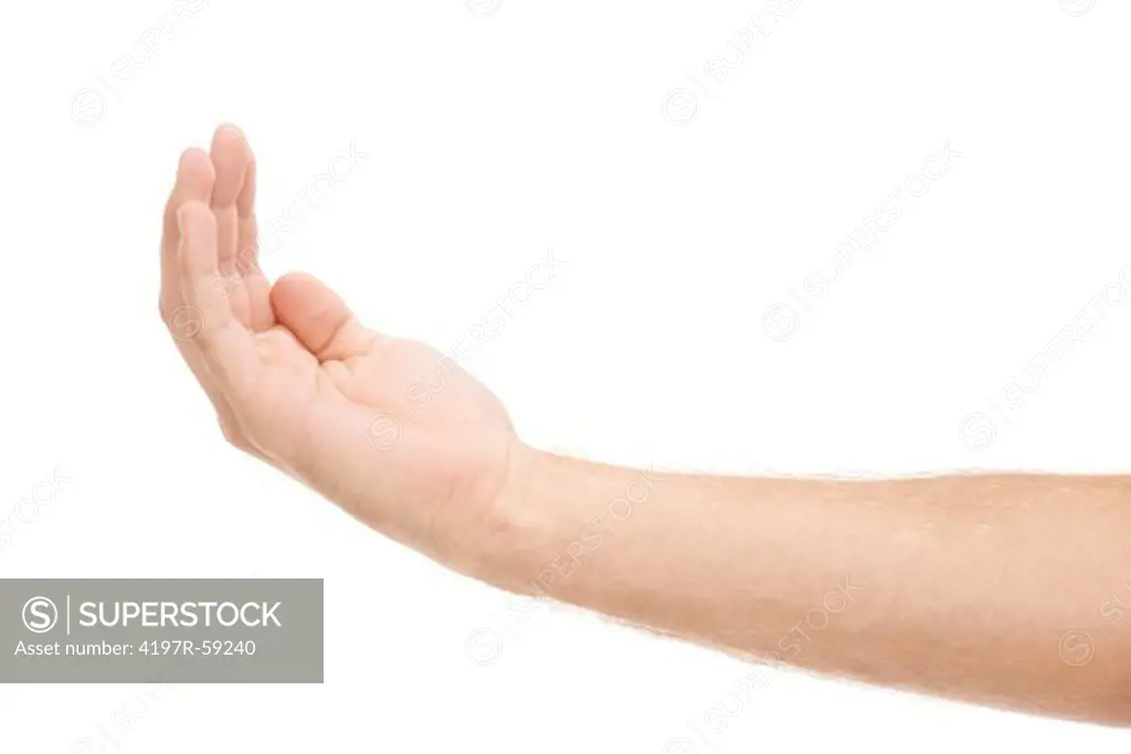 An isolated image of a hand making a 'come here' gesture