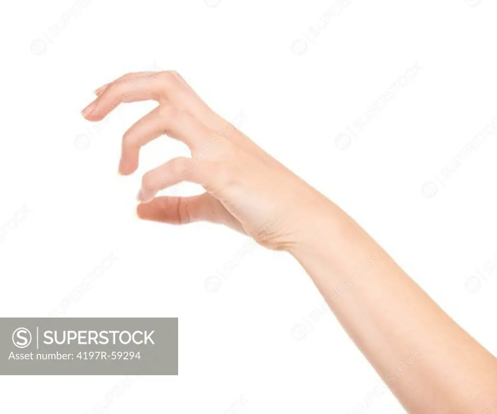 Single hand gesturing a claw